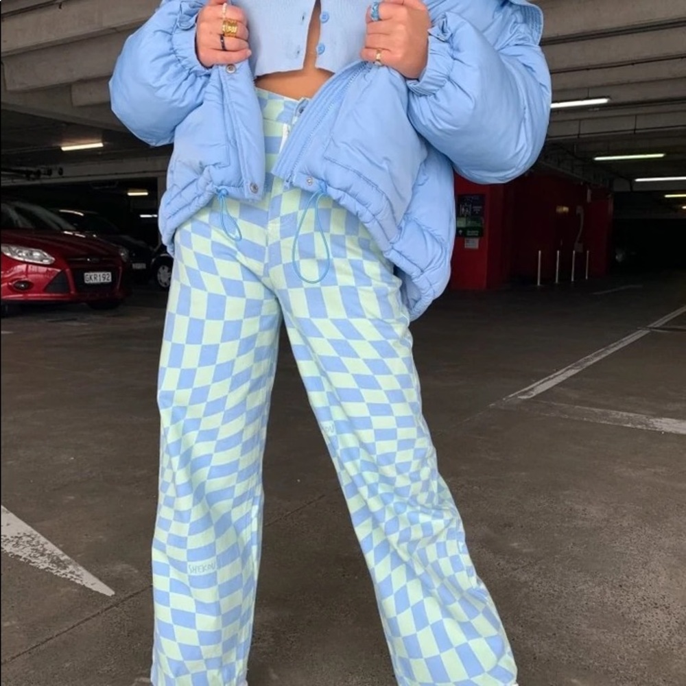 Checkered baggy pants